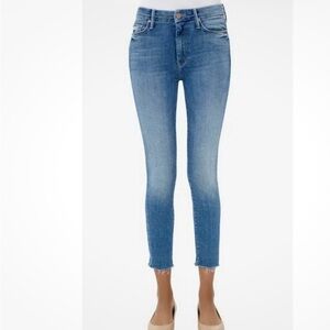 MOTHER Ankle-Length Blue Jeans